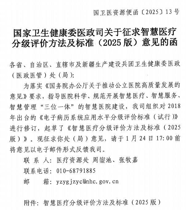 智慧醫(yī)療分級評級標準（2025版）要來了
